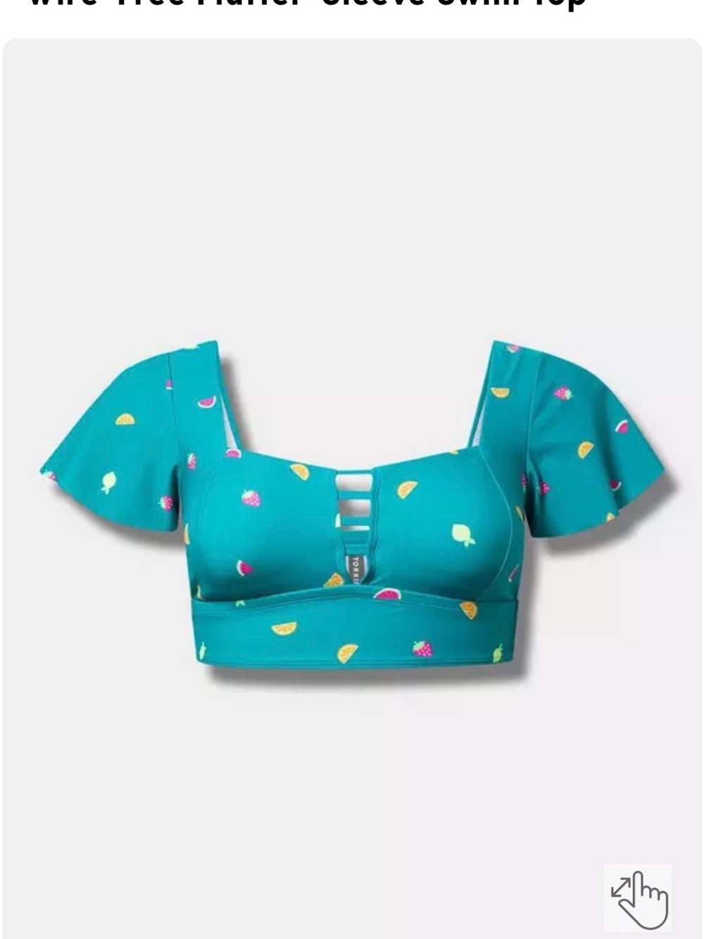 Torrid Flutter Sleeve Wireless Bikini Top and Ruched Swim Shorts SET Size 3 - Picture 3 of 9